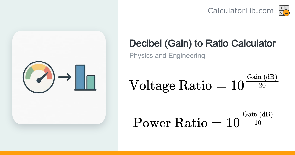 Decibel (Gain) to Ratio Calculator | dB to Ratio - CalculatorLib
