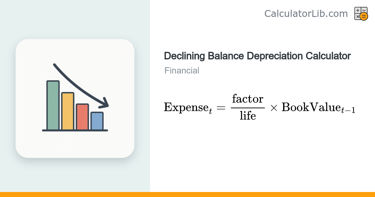 Declining Balance Depreciation Calculator - CalculatorLib
