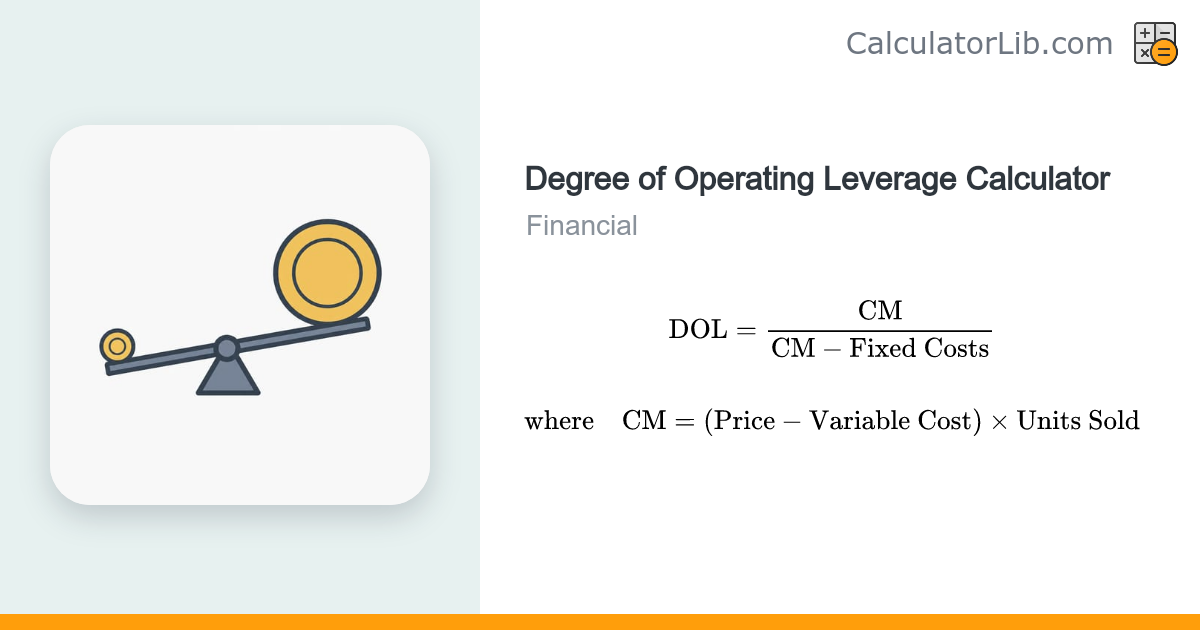 Degree of Operating Leverage (DOL) Calculator - CalculatorLib