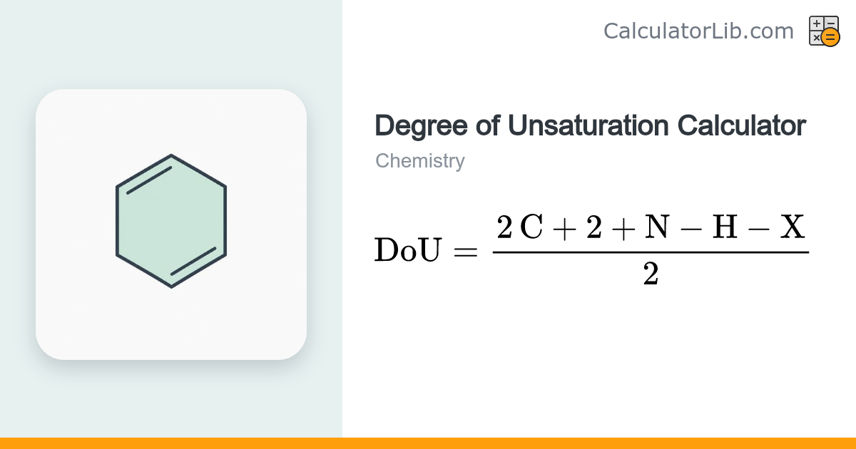 Degree of Unsaturation Calculator (IHD) - CalculatorLib