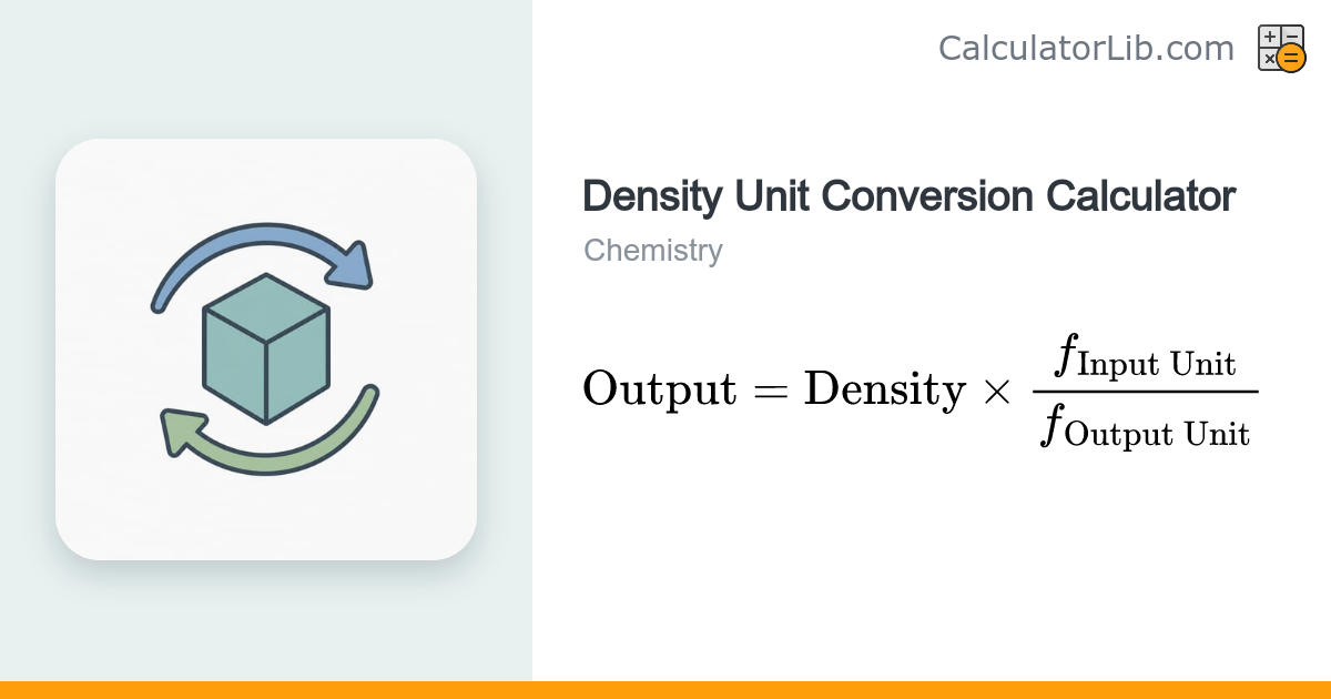 Density Unit Conversion Calculator (15 Units) - CalculatorLib