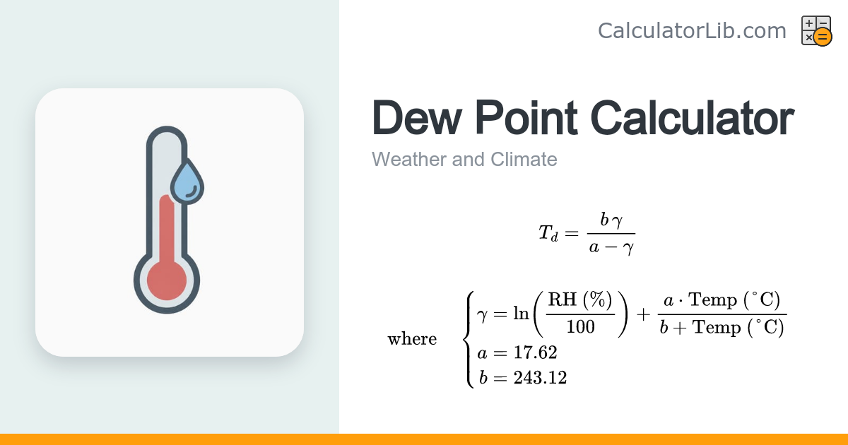 Dew Point Calculator | Temperature & Humidity - CalculatorLib