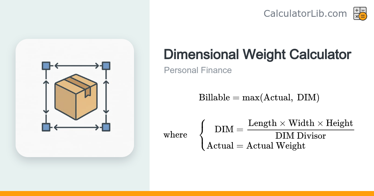 Dimensional Weight Calculator — DIM & Billable Weight - CalculatorLib