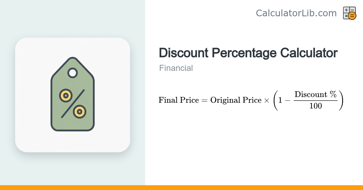 Discount Percentage Calculator – See Savings & Final Price - CalculatorLib