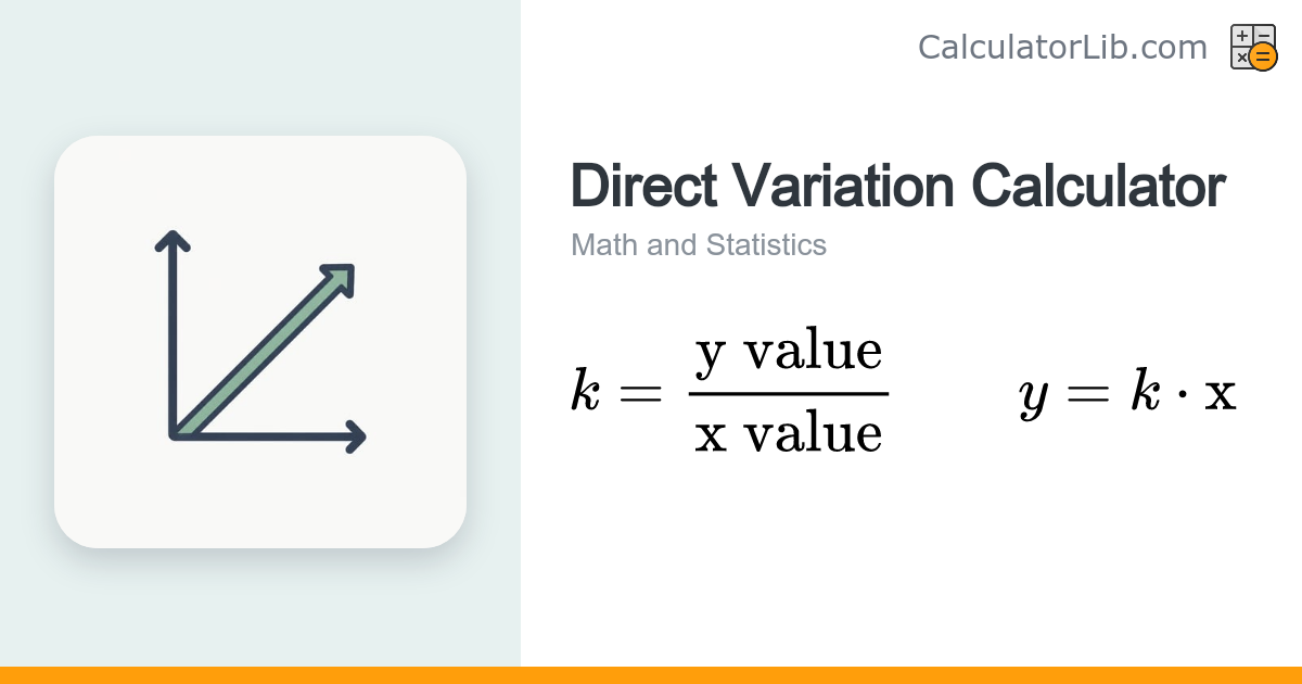 Direct Variation Calculator — Find k and y = kx - CalculatorLib
