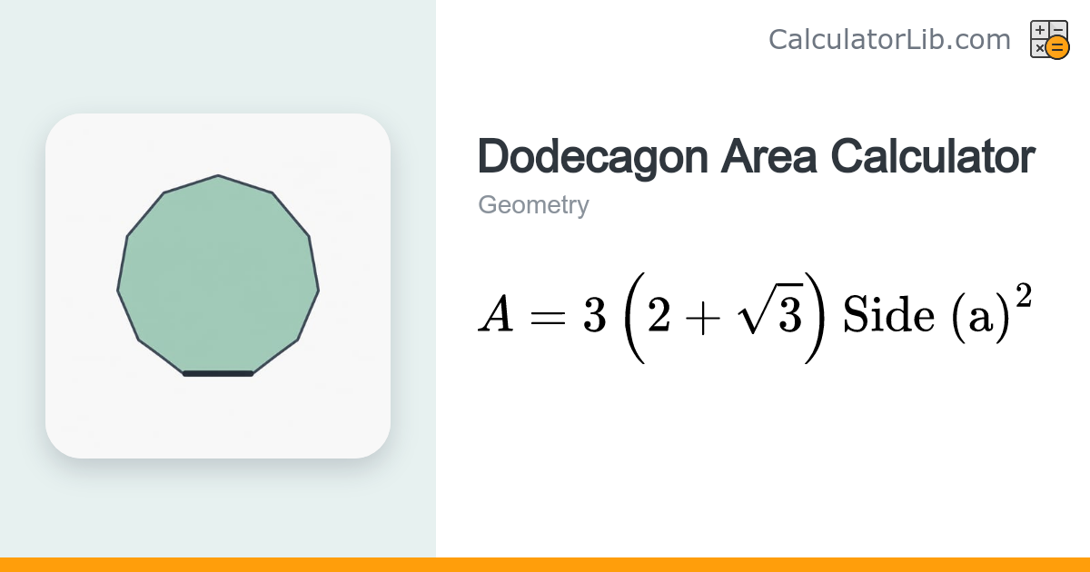 Dodecagon Area Calculator — Regular 12-Sided Polygon - CalculatorLib