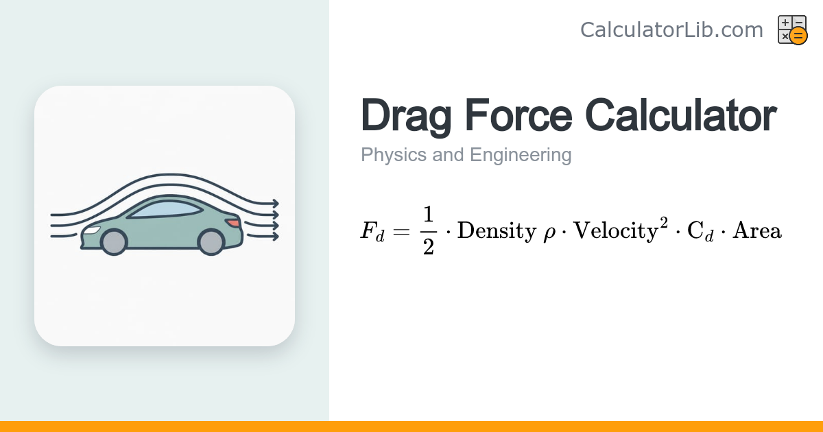 Drag Force Calculator | Drag Equation Solver - CalculatorLib