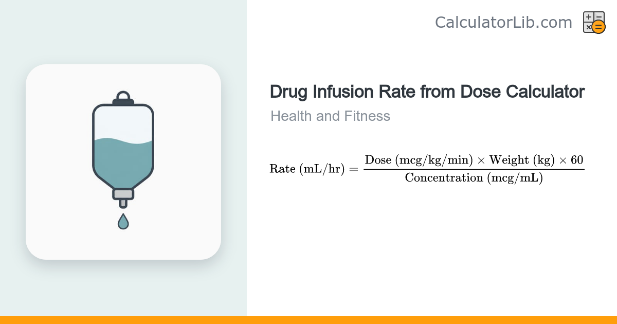 Drug Infusion Rate from Dose Calculator (mL/hr) - CalculatorLib