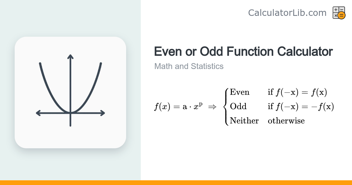 Even or Odd Function Calculator - CalculatorLib