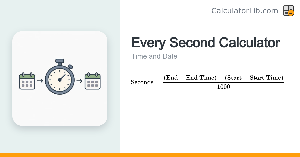 Every Second Calculator – Seconds Between Two Dates - CalculatorLib