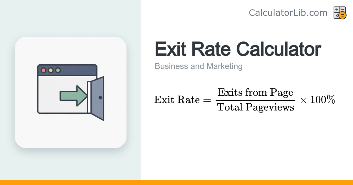 Exit Rate Calculator - Page Exit Percentage - CalculatorLib