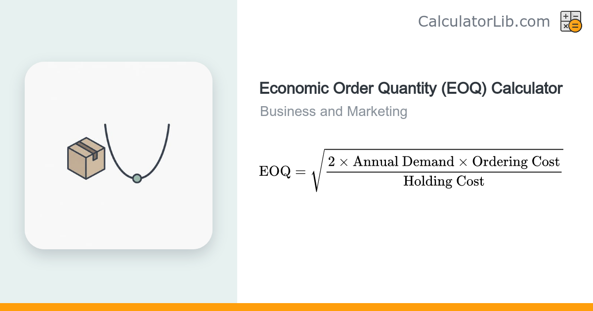 Economic Order Quantity (EOQ) Calculator - CalculatorLib