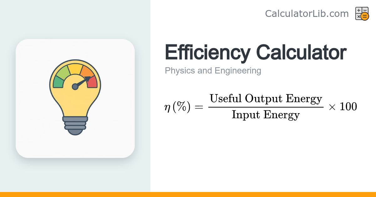 Efficiency Calculator – Energy Efficiency (%) - CalculatorLib
