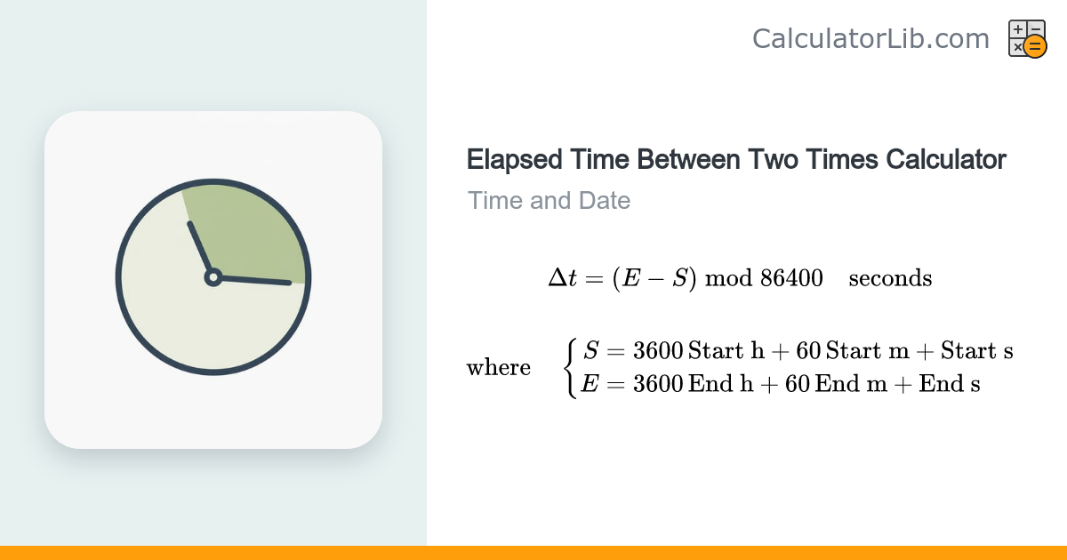 Elapsed Time Calculator (End Time − Start Time) - CalculatorLib