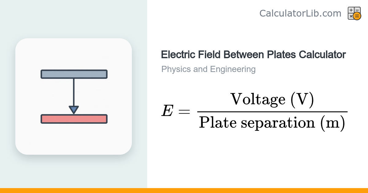 Electric Field Between Plates Calculator | E = V/d - CalculatorLib