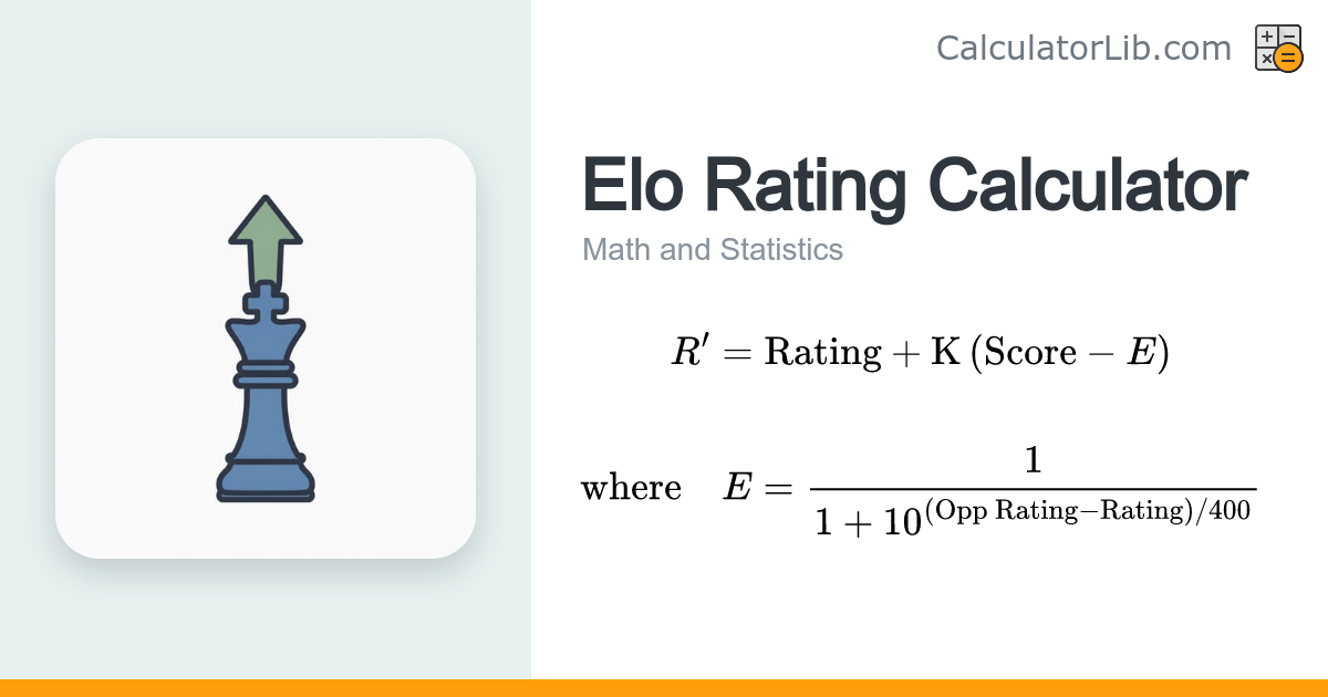 Elo Rating Calculator — New Rating & Expected Score - CalculatorLib