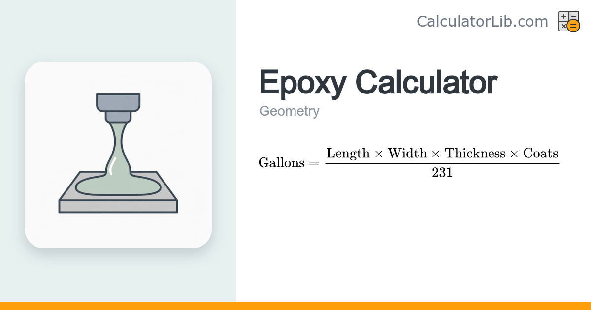 Epoxy Calculator – Resin Coverage by Volume - CalculatorLib