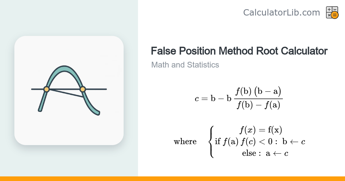 False Position Method Root Calculator (Regula Falsi) - CalculatorLib