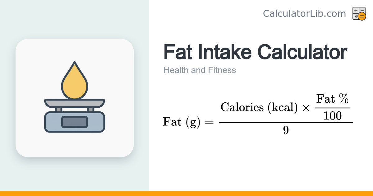 Fat Intake Calculator – Daily Fat Grams from Calories - CalculatorLib