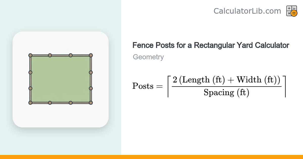 Fence Posts for a Rectangular Yard Calculator - CalculatorLib