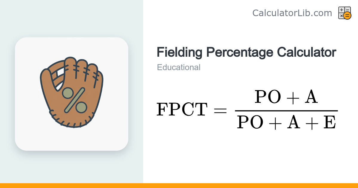 Fielding Percentage Calculator (Baseball/Softball) - CalculatorLib