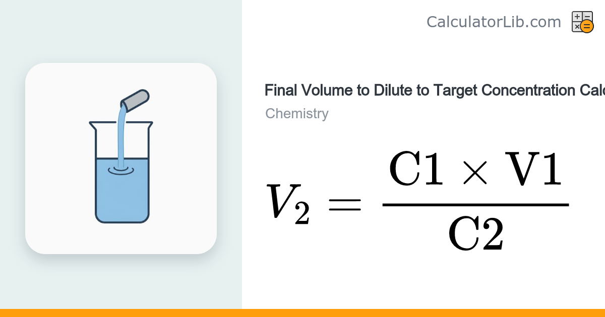 Final Volume to Reach Target Concentration Calculator - CalculatorLib