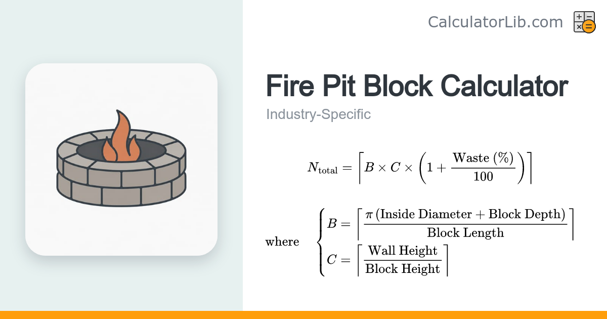 Fire Pit Block Calculator - Blocks per Course & Total - CalculatorLib