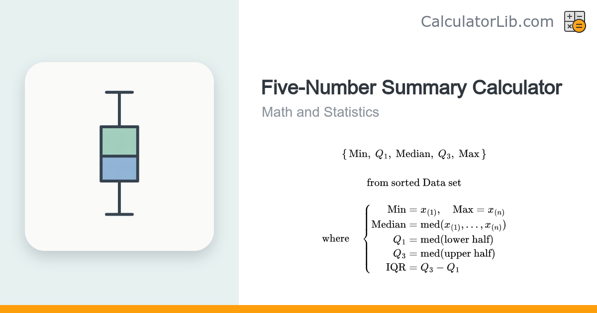 Five-Number Summary Calculator (Min, Q1, Median, Q3, Max) - CalculatorLib