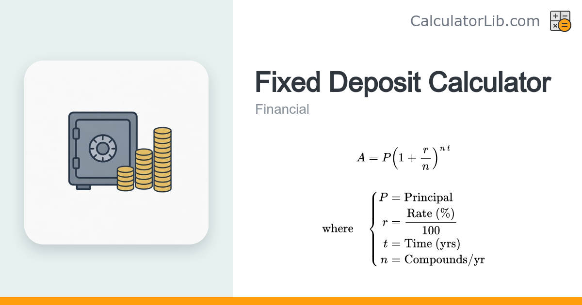 Fixed Deposit Calculator – Maturity and Interest - CalculatorLib