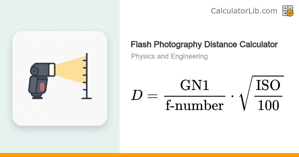 Flash Photography Distance Calculator (Guide Number) - CalculatorLib