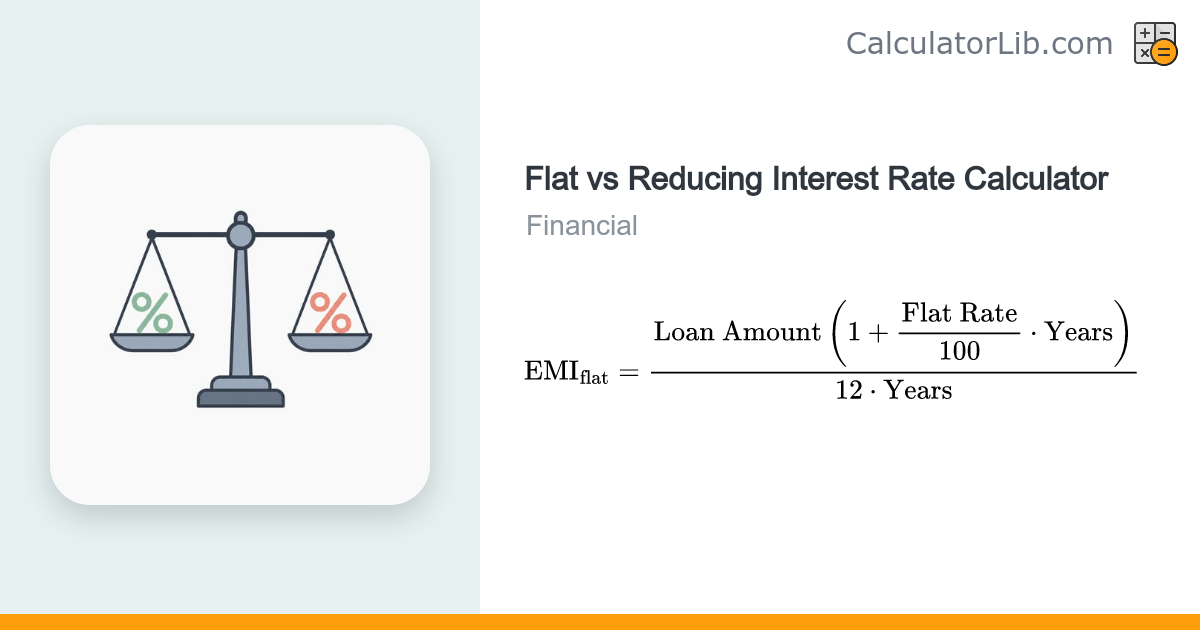 Flat vs Reducing Interest Rate Calculator - CalculatorLib