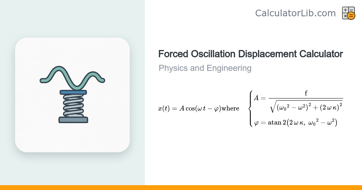 Forced Oscillation Displacement Calculator - CalculatorLib
