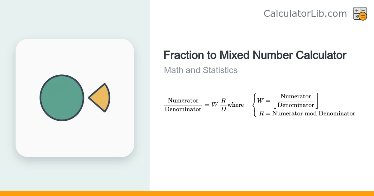 Fraction to Mixed Number Calculator - CalculatorLib