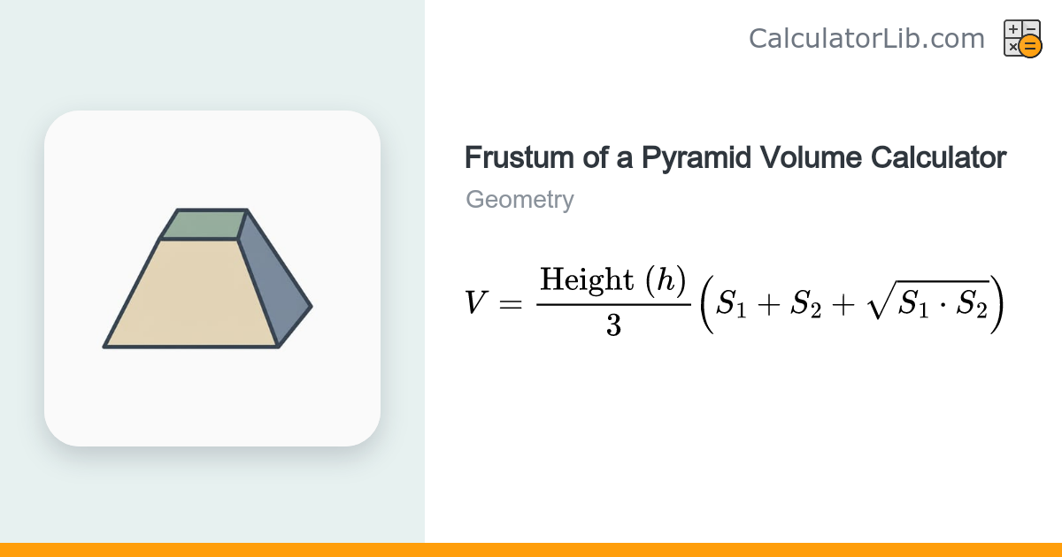 Frustum of a Pyramid Volume Calculator - CalculatorLib
