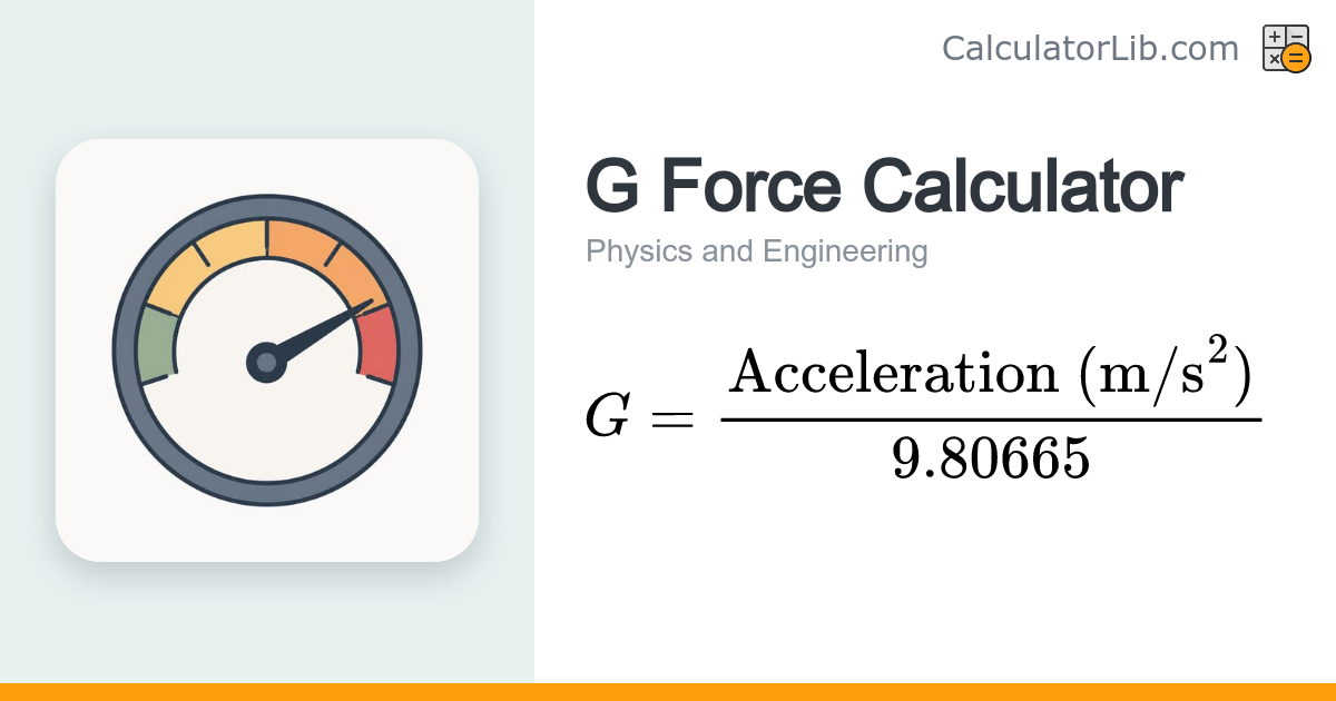 G Force Calculator — Convert Acceleration to G's - CalculatorLib