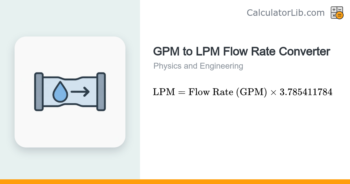 GPM to LPM Converter | Flow Rate Conversion - CalculatorLib