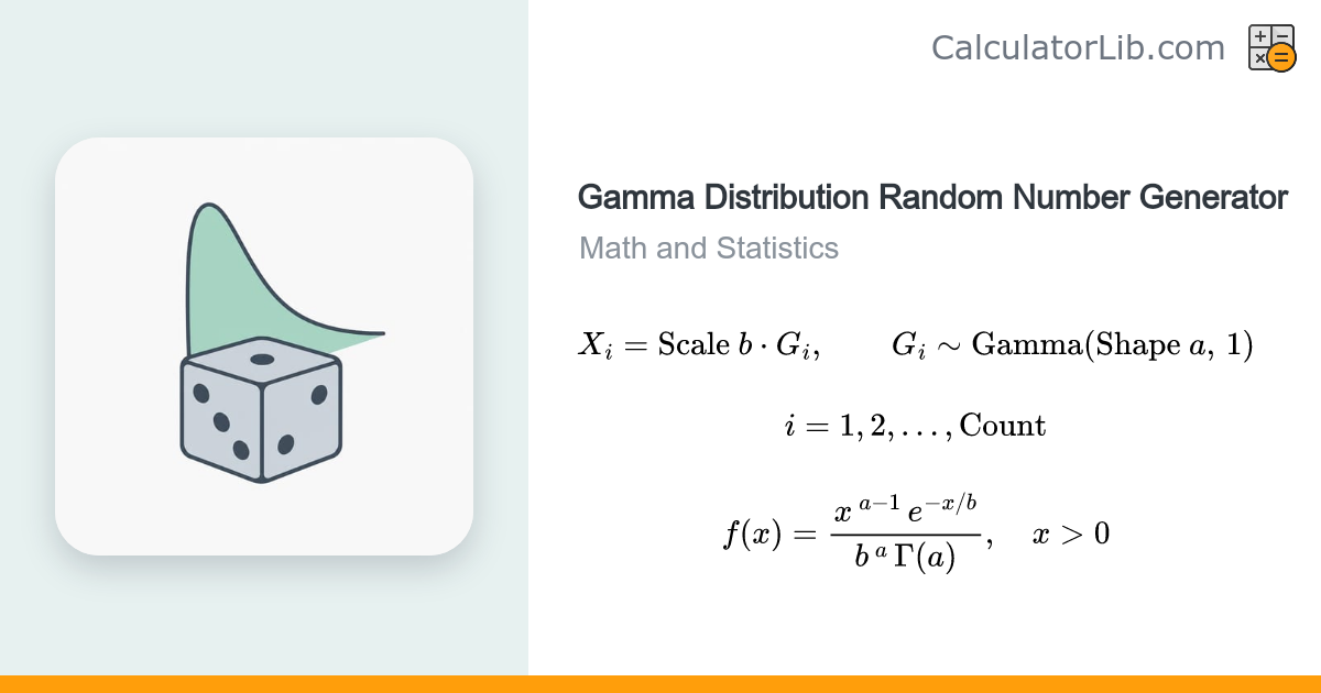 Gamma Distribution Random Number Generator - CalculatorLib