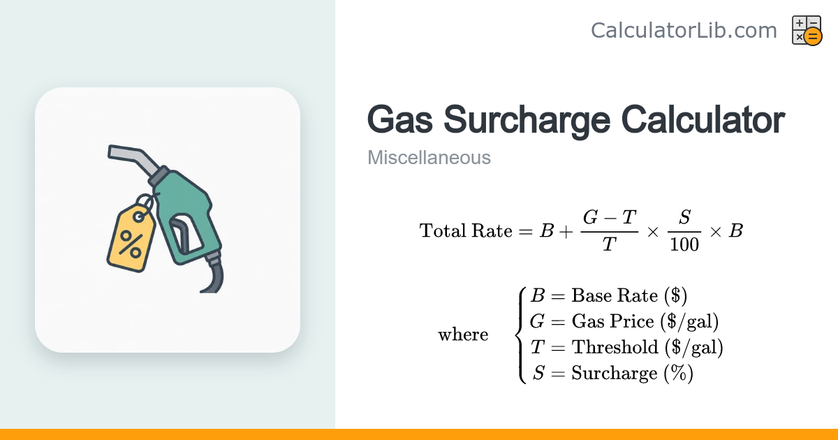 Gas Surcharge Calculator – Estimate Fuel Surcharge - CalculatorLib