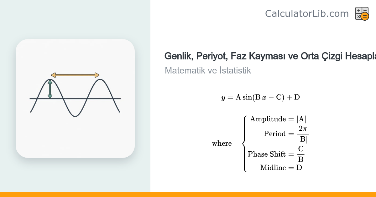 Sinüs/Kosinüs Genlik, Periyot ve Faz Kayması Hesaplama - CalculatorLib