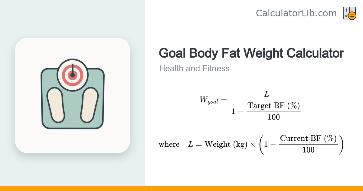 Goal Body Fat Weight Calculator | Target BF% Tool - CalculatorLib
