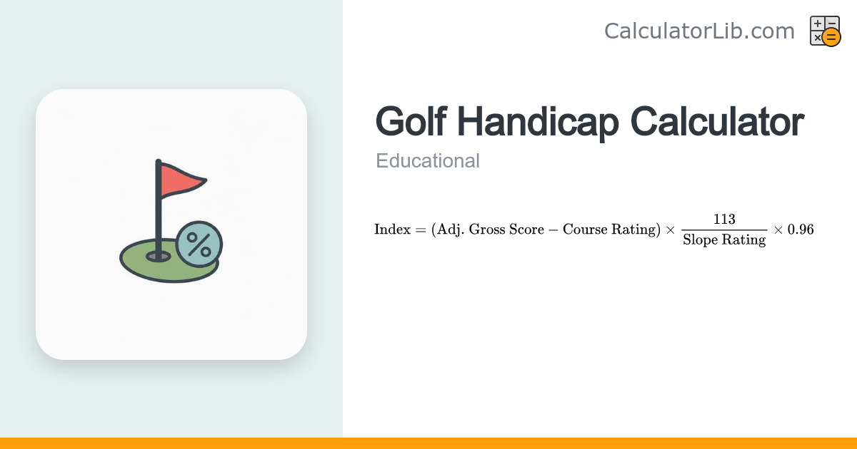 Golf Handicap Calculator | Handicap Index & Differential - CalculatorLib