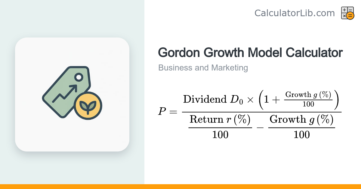 Gordon Growth Model Calculator (Dividend Discount) - CalculatorLib