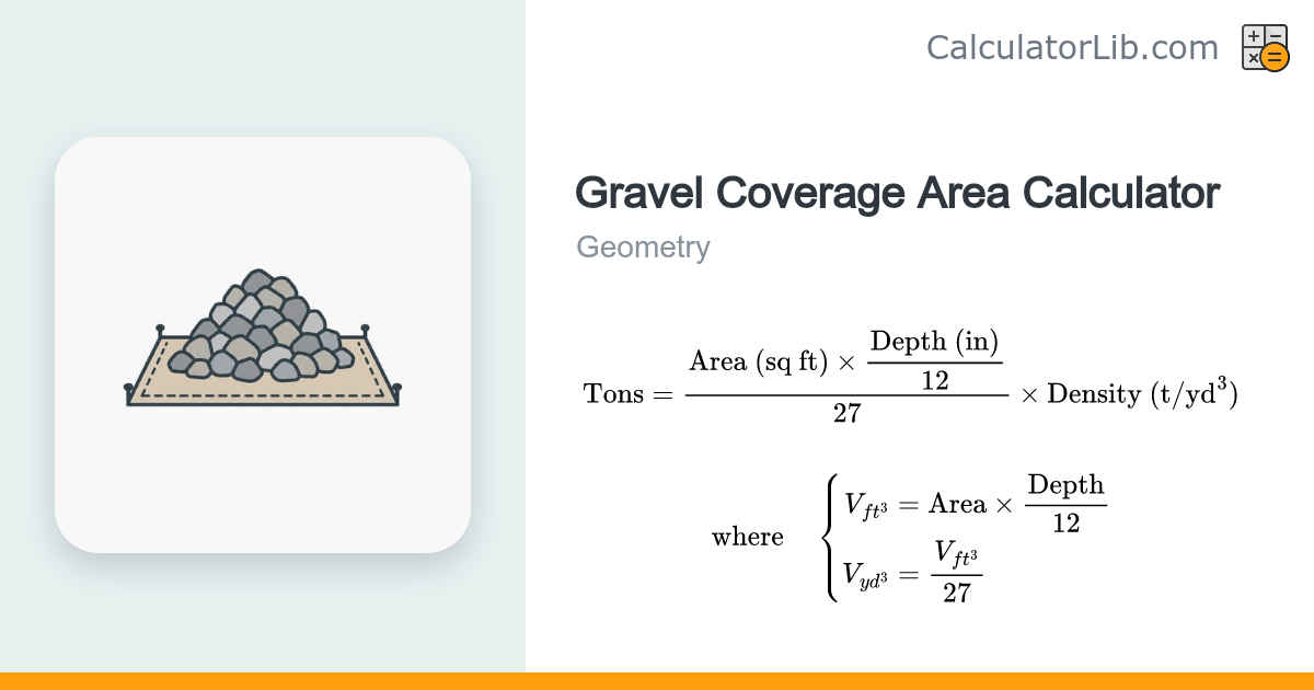 Gravel Coverage Area Calculator — Tons & Cubic Yards - CalculatorLib