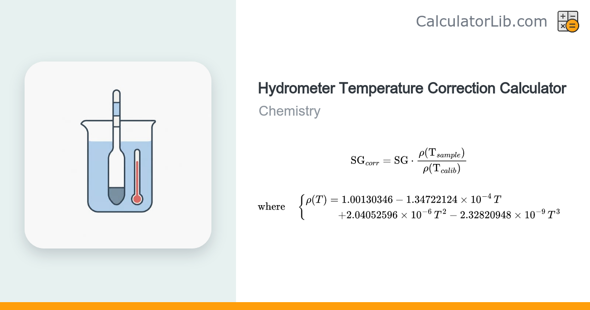 Hydrometer Temperature Correction Calculator - CalculatorLib
