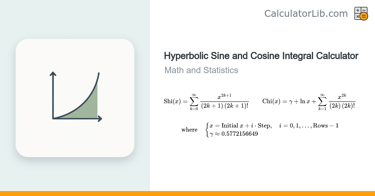 Hyperbolic Sine and Cosine Integral Calculator — Shi(x), Chi(x ...