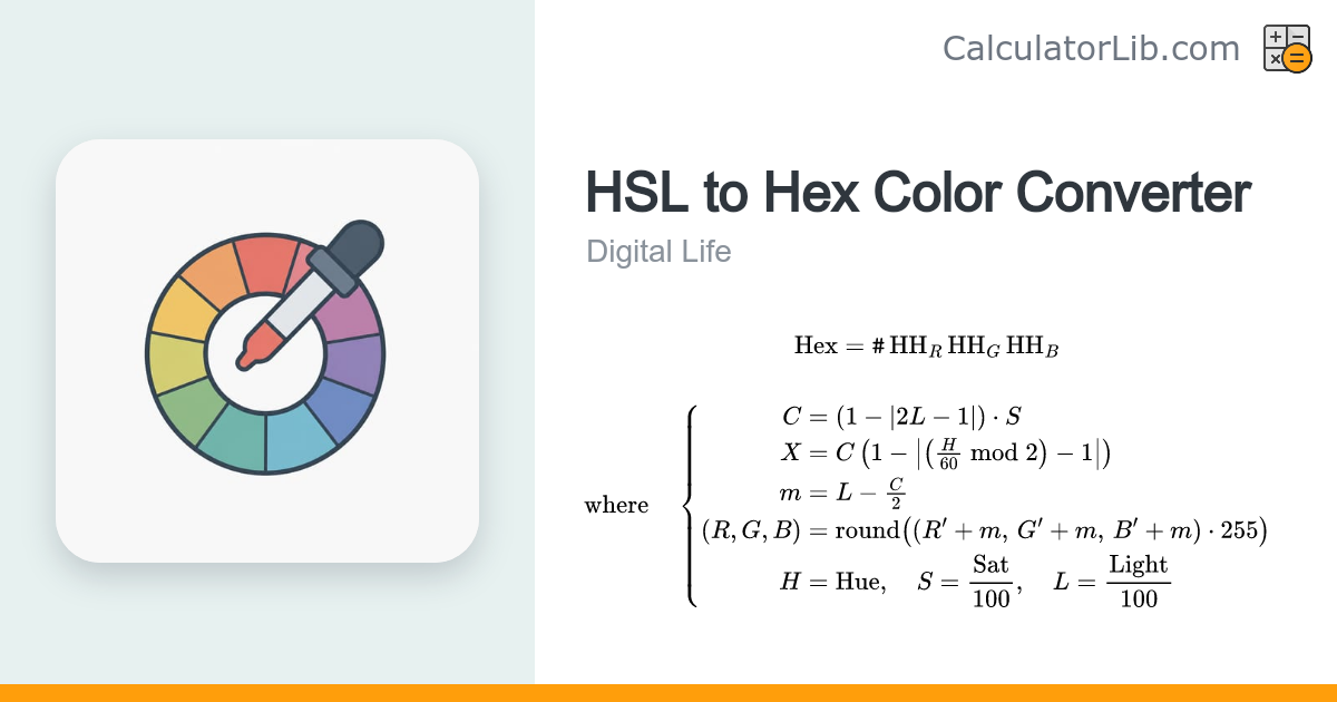 HSL to Hex Color Converter — Online Tool - CalculatorLib