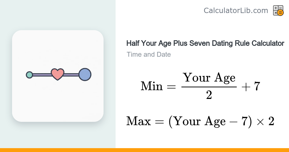 Half Your Age Plus Seven Dating Rule Calculator - CalculatorLib