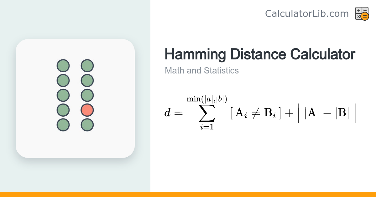 Hamming Distance Calculator - Compare Two Strings - CalculatorLib
