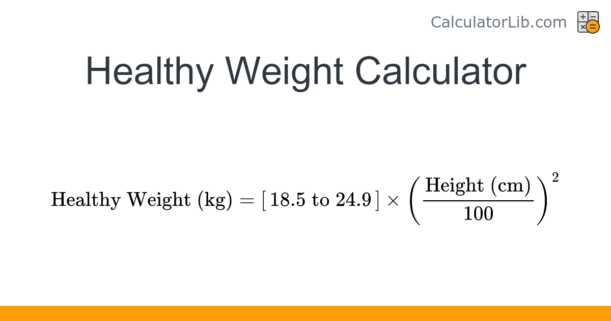 Healthy Weight Calculator – Ideal Weight Range Based on BMI - CalculatorLib