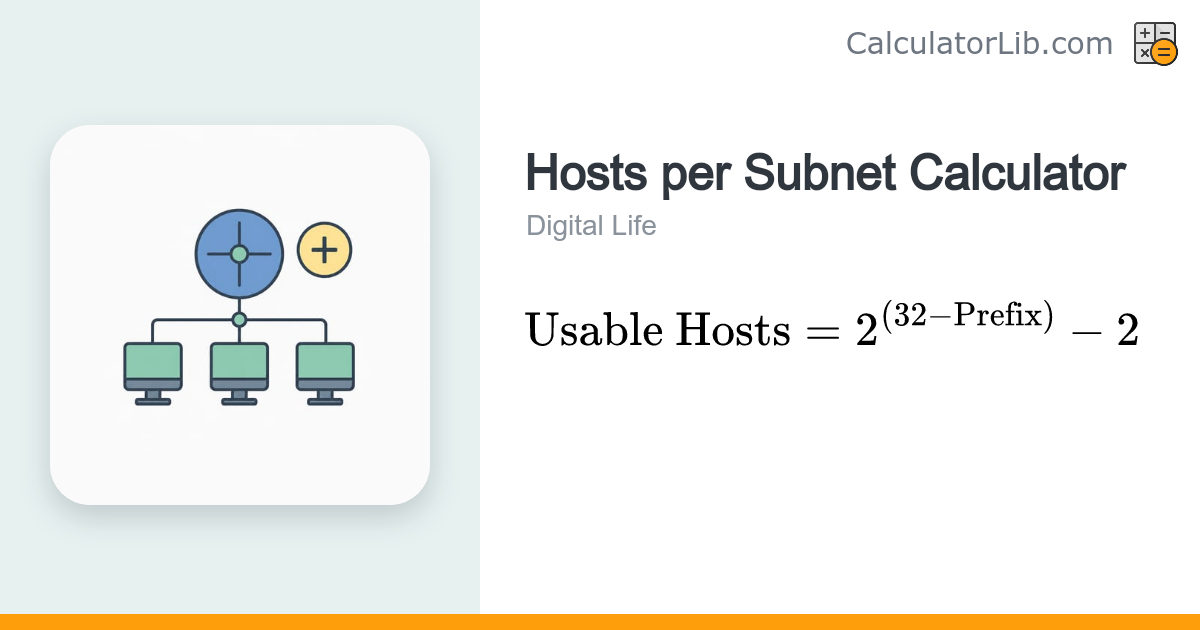 Hosts per Subnet Calculator (Usable IPs) - CalculatorLib